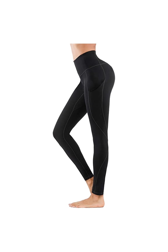 Work Pants for Women Yoga Pants Stretch Tummy Control Workout Running Pants, Long Bootleg Flare Pants Black,S