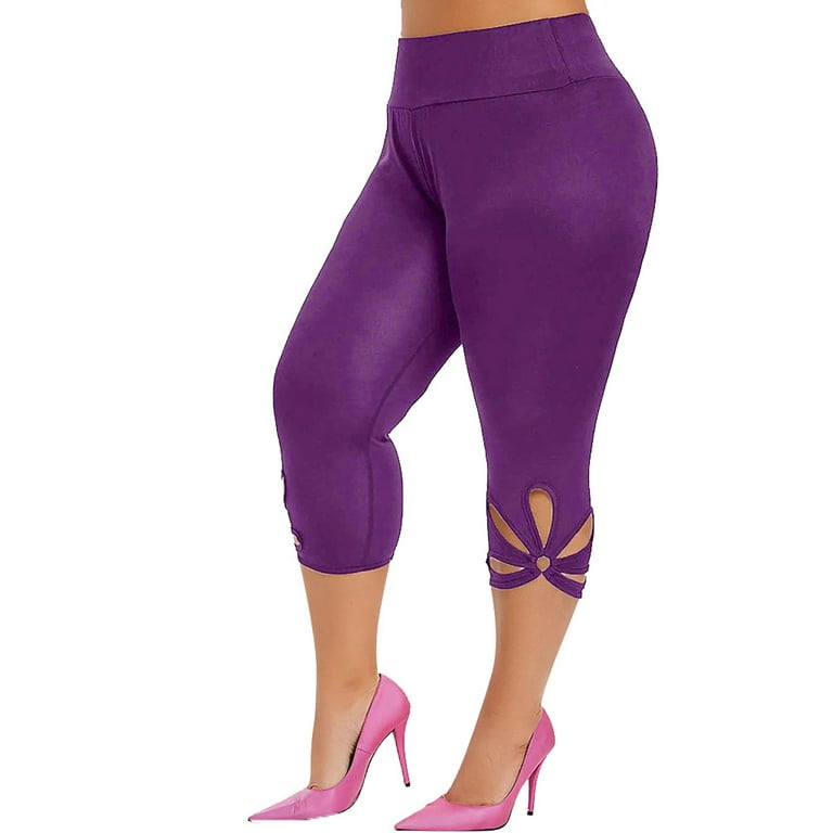 KaLI_store Yoga Pants Womens Wide Leg Yoga Pants High Waisted Adjustable  Tie Knot Joggers Casual Loose Plus Size Sweatpants with Pockets Purple,XL