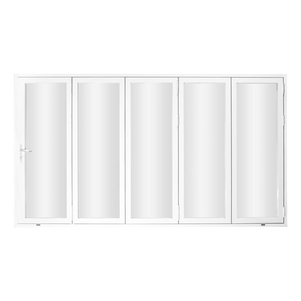 White Aluminum and Glass 144" Folding Patio Door