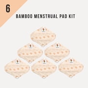 KaWaii 6 Reusable Menstrual Pads, Girls, Women Overnight Bamboo Sanitary Napkins 6 Heavy Flow Pads