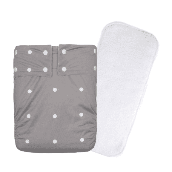 KaWaii Adult Cloth Diaper - Large Unisex Reusable Adult Nappy with Insert | IncontinenceLeak Proof Underwear - Gray