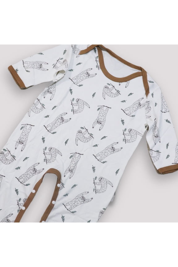 Happy Sloths Bamboo & Cotton One-Piece Snap Long Bodysuit - 3Pk - 9-12M