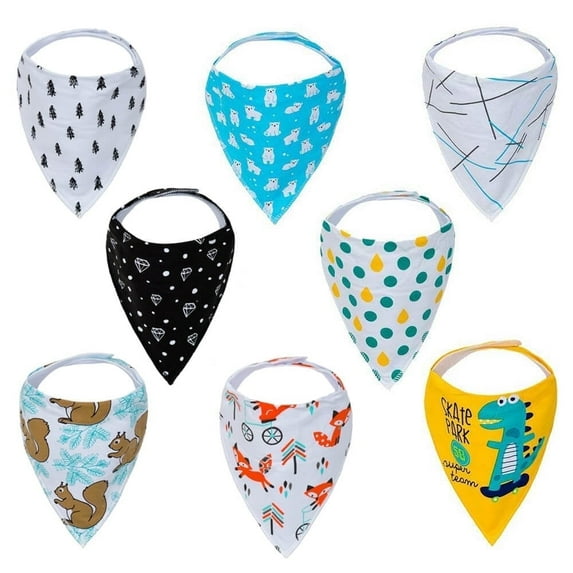 KaWaii Baby Teething Drooling Bandana Bib Set, Nature Park, 8 Piece