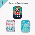 thumbnail image 1 of KaWaii Baby Swim Cloth Diaper, 3-Pack #4, Reusable Adjustable Unisex 10-40 lbs Baby Shower Gifts Swimming Lessons, 1 of 10