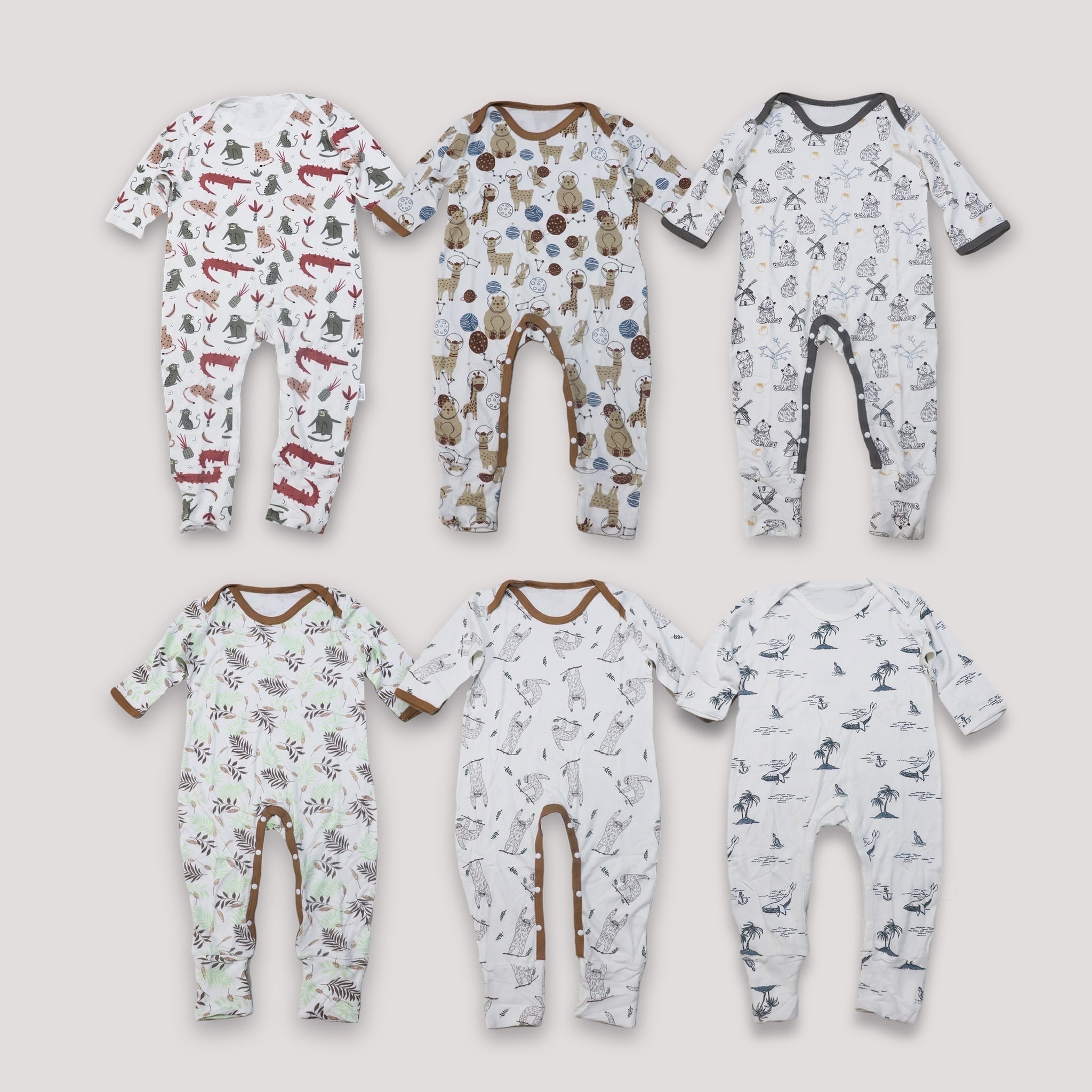 KaWaii Baby Unisex Bamboo & Organic Cotton Bodysuit , 6 Pack for Babies 12-18 Months
