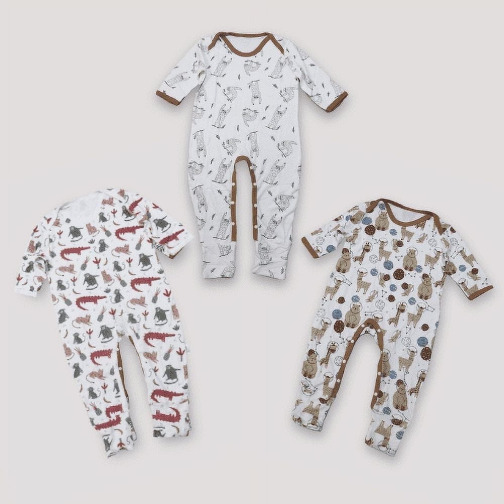 KaWaii Baby Unisex Bamboo & Organic Cotton Bodysuit, Envelope Neck Snap Bottom Stretchy & Comfy for babies 12-18 M - 3Pk