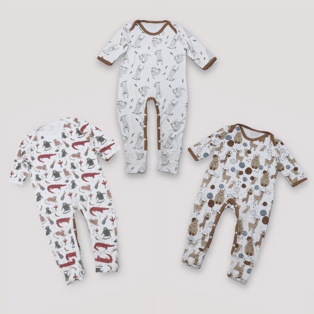 KaWaii Baby Unisex Bamboo & Organic Cotton Bodysuit, Envelope Neck Snap Bottom Stretchy & Comfy for babies 6-9 M - 3Pk