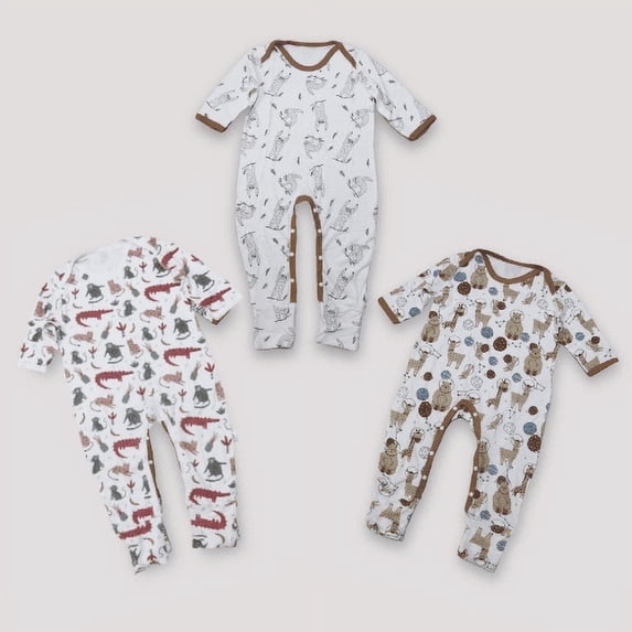 KaWaii Baby Unisex Bamboo & Organic Cotton Bodysuit, Envelope Neck Snap Bottom Stretchy & Comfy for babies 6-9 M - 3Pk