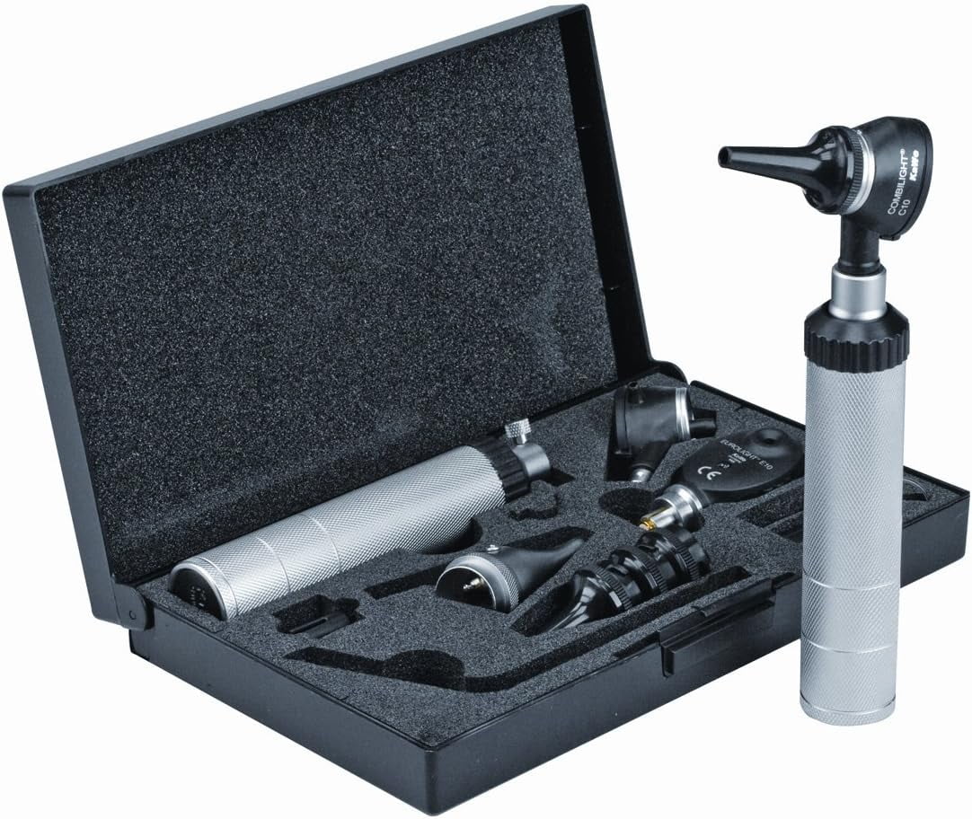 KaWe COMBILIGHT C10/EUROLIGHT E10 Ophthalmoscope/Otoscope Basic Kit, Includes Spare Bulb and Case