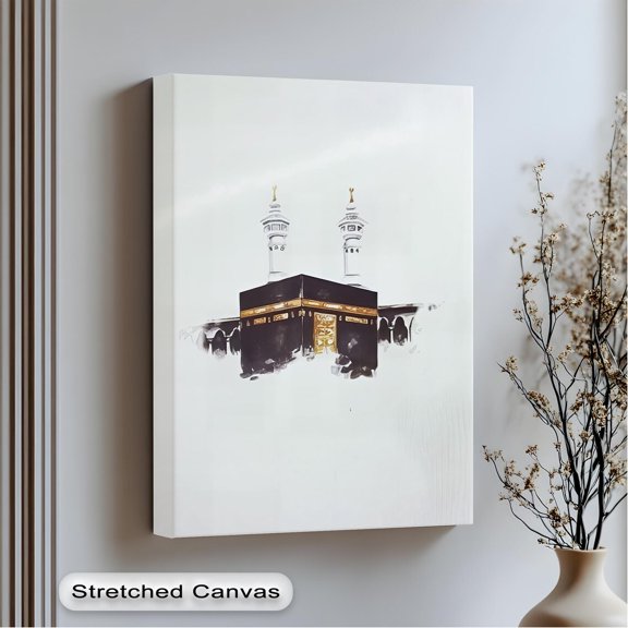 Kaaba Art Art Minimalist Islamic Home Decor With Black