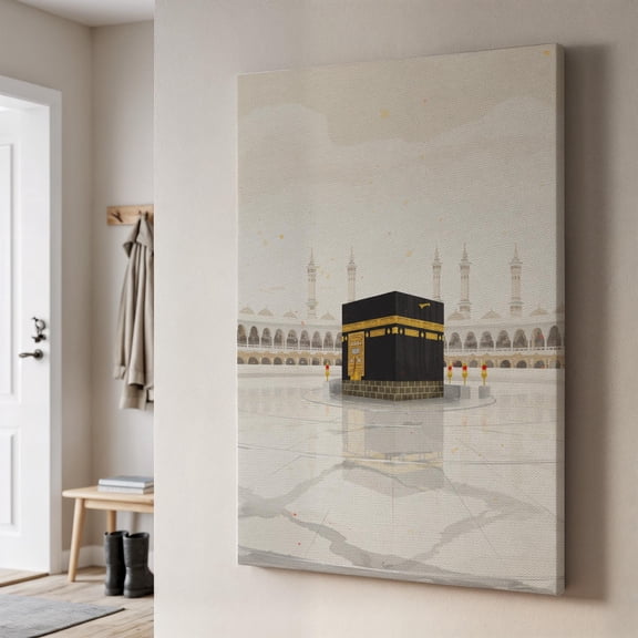 Kaaba Sacred Mecca Islamic Spiritual For Ramadan Eid And Peaceful Reflection Zen Inspired Wall Art Poster , Poster Print Only