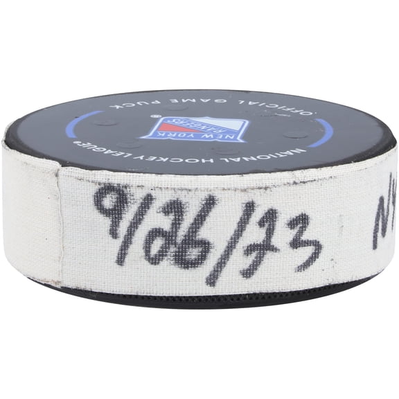 Kaapo Kakko New York Rangers Game-Used Goal Puck From September 26, 2023 Vs. New York Islanders - Fanatics Authentic Certified
