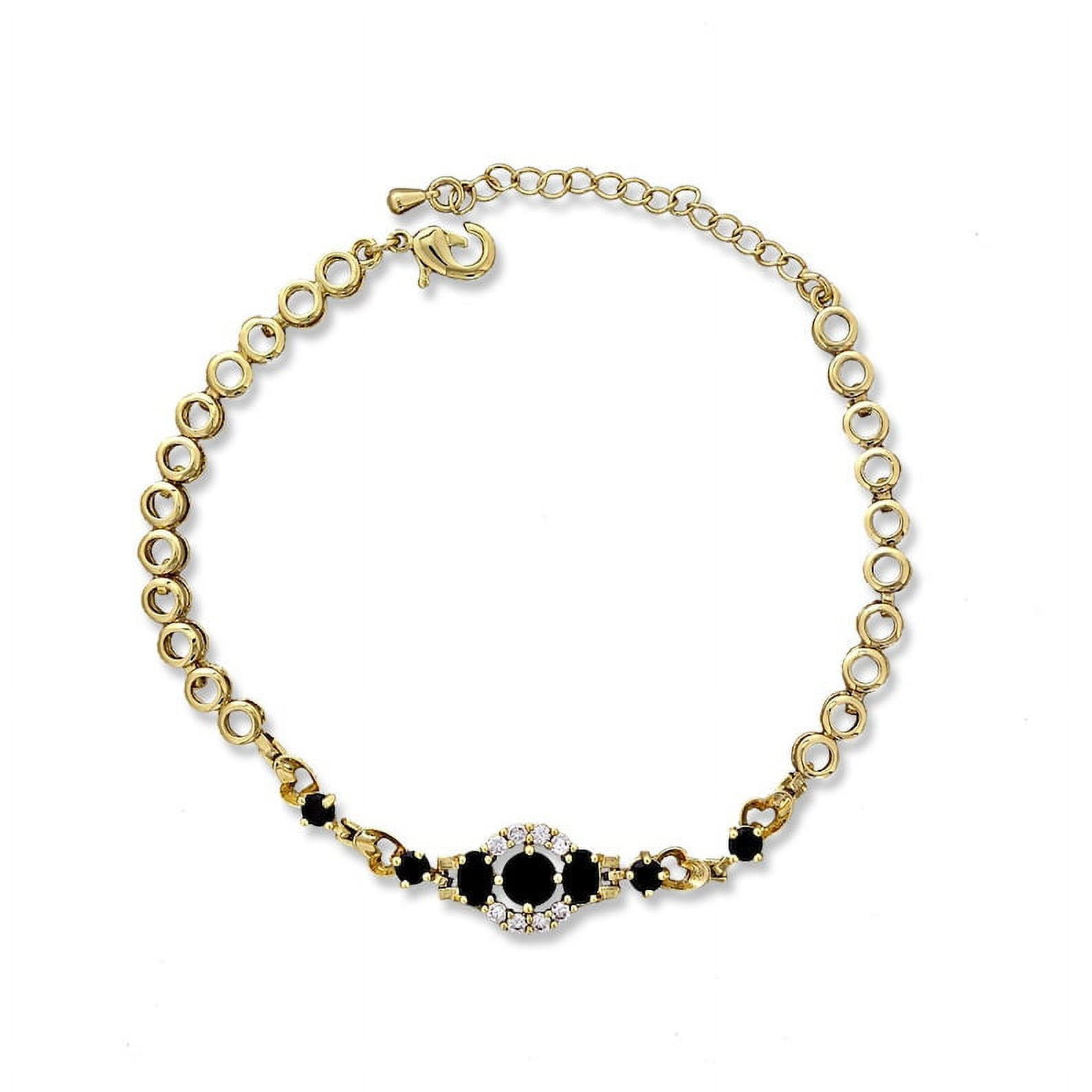 Kaash Customs 14K Gold Plated Anklet Bracelet with Adjustable Size for Adult Women