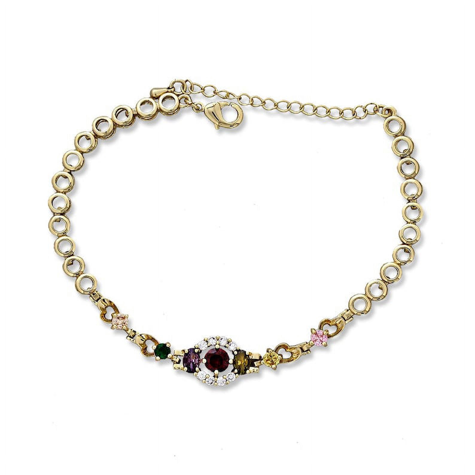 Kaash Customs 14k Gold Plated Anklet Bracelet with Adjustable Size For Women's Crown Anklet Gif For Her Fashion Jewelry Holiday Gifts