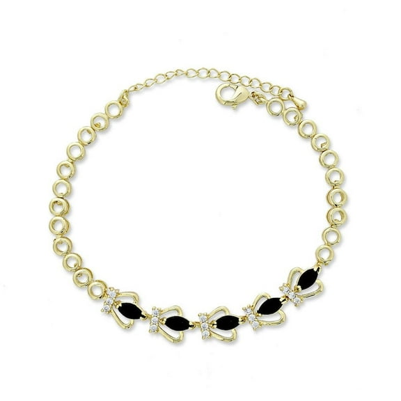 Kaash Customs 14k Gold Plated Anklet Bracelet with Adjustable Size For Women's Crown Anklet Gif For Her Fashion Jewelry Holiday Gifts