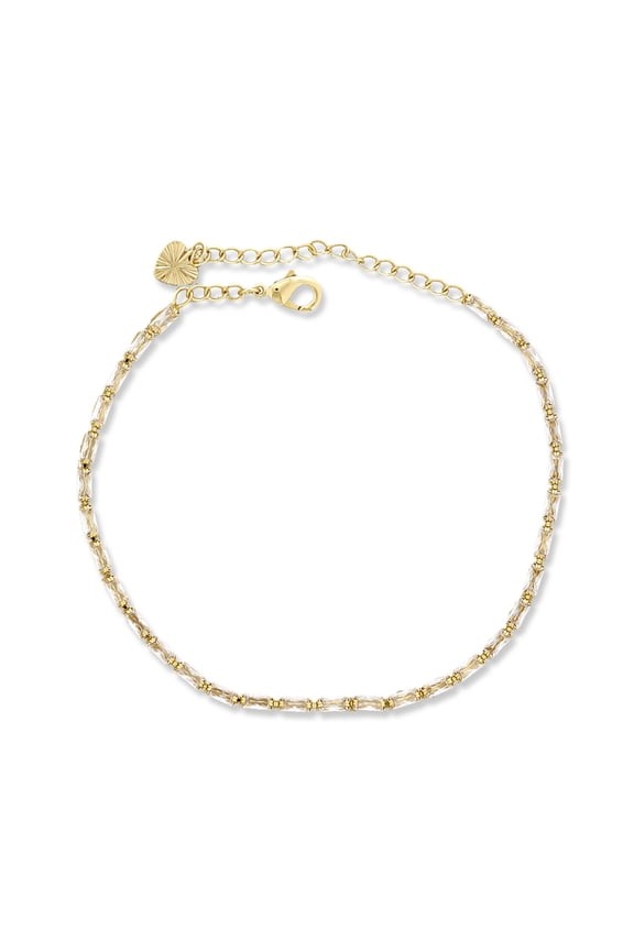 14k Gold Plated Anklet for Adult Women, in Brass Metal
