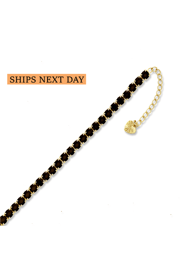 14k Gold Plated Chain Adjustable Anklet Bracelet for Women, Brass Metal