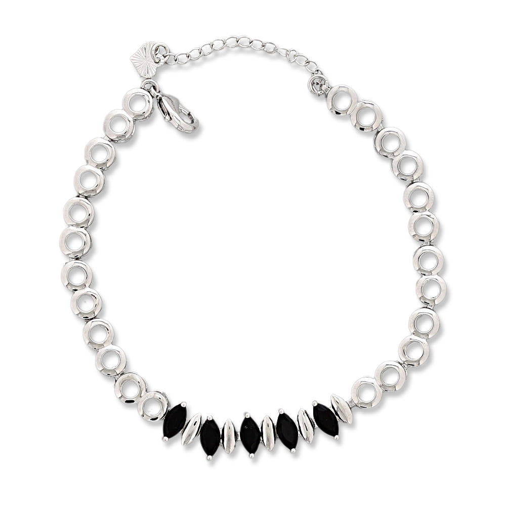 Kaash Customs Adjustable 925 Sterling Silver CZ Stone Anklet Bracelet Gift for Women