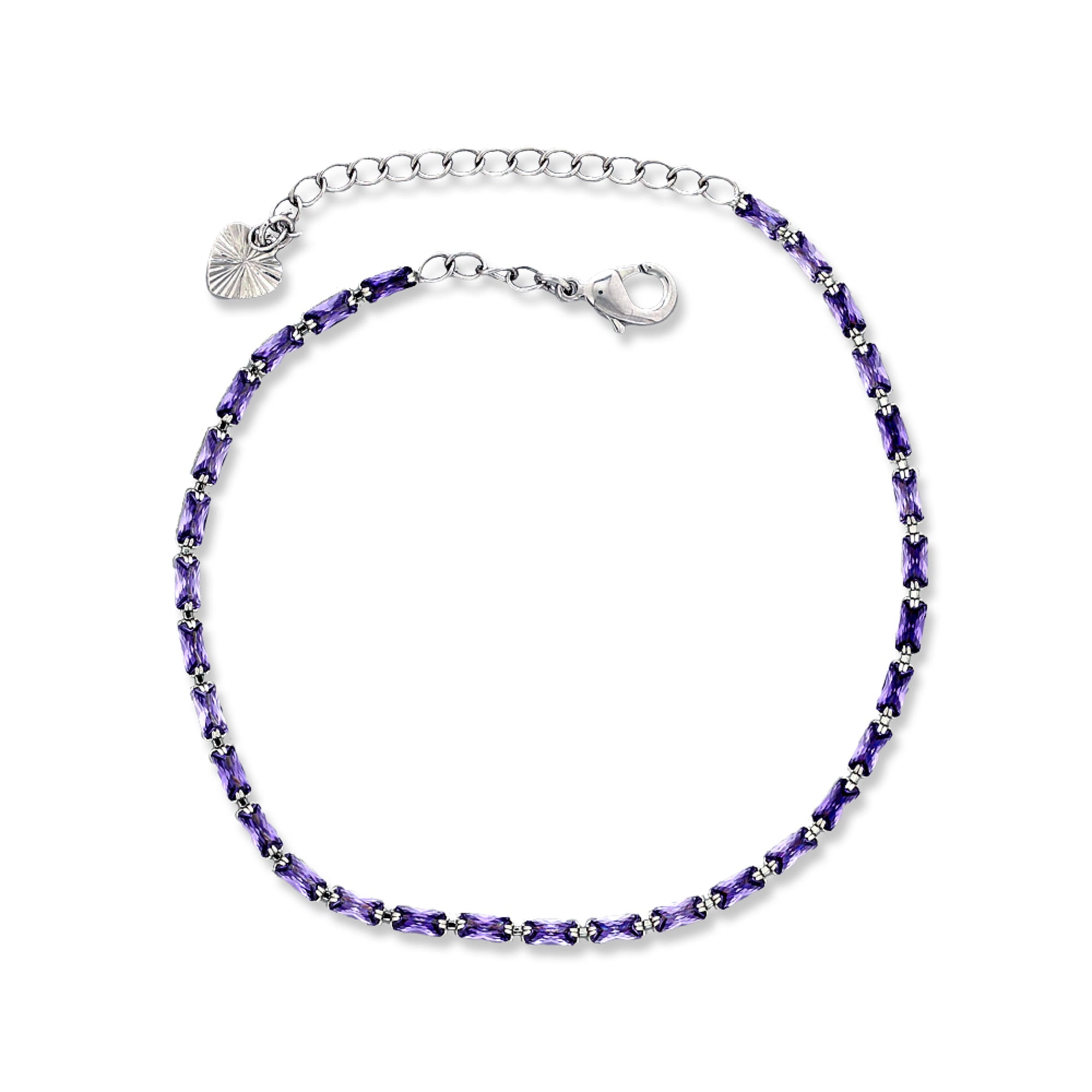 Kaash Customs CZ Fine Anklets for Women Silver Plated in Brass Metal