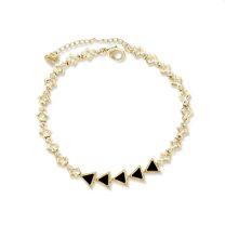 Kaash Customs CZ Stone Triangle Shaped Anklet Bracelet Gold Anklet Summer Anklet Feet Jewelry Sparkling Beach Anklet Best Gift For Her