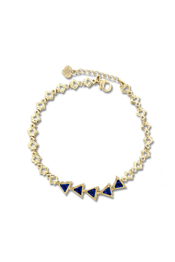 CZ Stone Triangle Shaped Anklet Bracelet Gold Anklet Summer Anklet Feet Jewelry Sparkling Beach Anklet Best Gift For Her