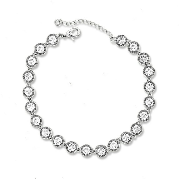 Kaash Customs Fine CZ Anklet Bracelet for Adult Women, in Brass Metal