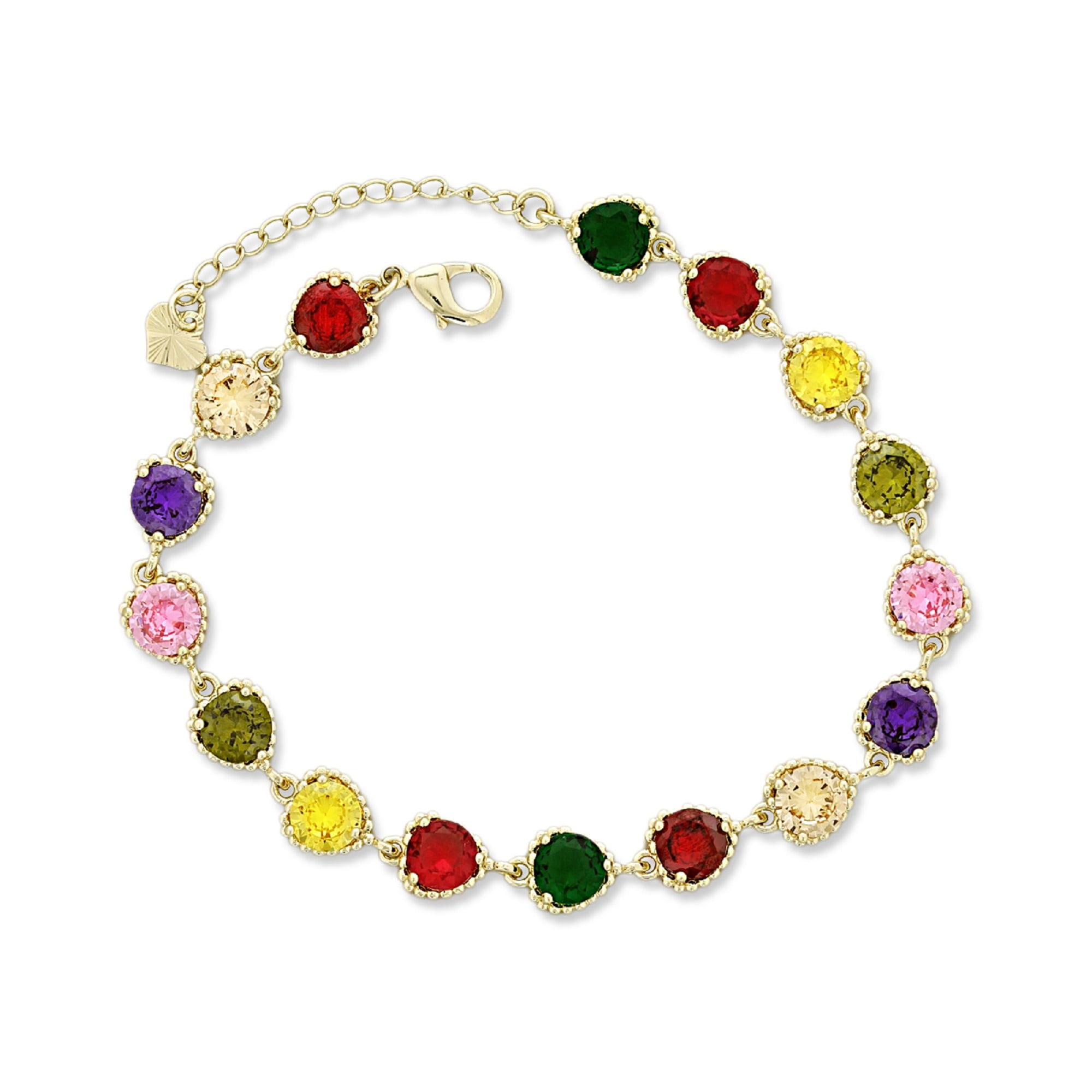 Kaash Customs Gold Color CZ Stones Anklet Bracelets for Women, Brass Metal