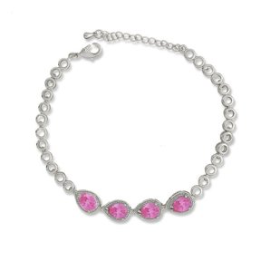 Kaash Customs Handmade Water Drop Shaped Adjustable Summer CZ Anklet Bracelet for Women and Girls Best Beach Jewelry Gift for Her on Christmas and Birthday