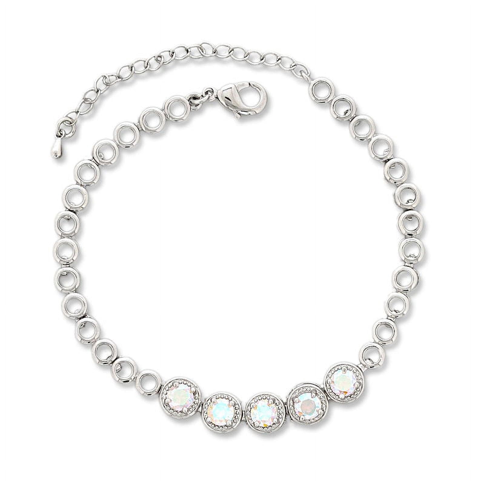 Kaash Customs Round Shape Adjustable Anklet Bracelet with Silver Plating Women Jewelry Gifts