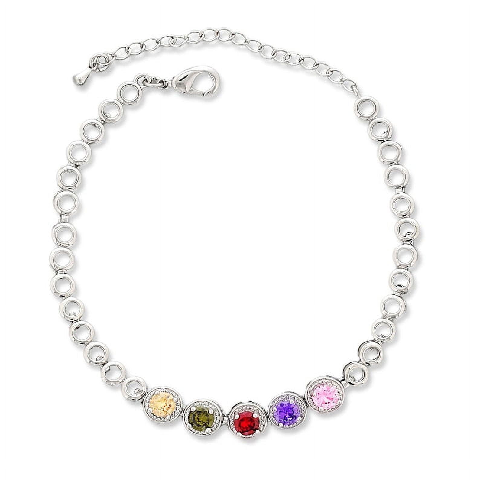 Kaash Customs Round Shape Adjustable Anklet Bracelet with Silver Plating Women Jewelry Gifts