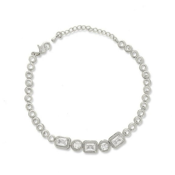 Kaash Customs Silver Plated Adjustable CZ Stone Beautiful Anklet Bracelet Handmade Summer Jewelry for Women and Girls Best Gift for Her on Christmas and Wedding