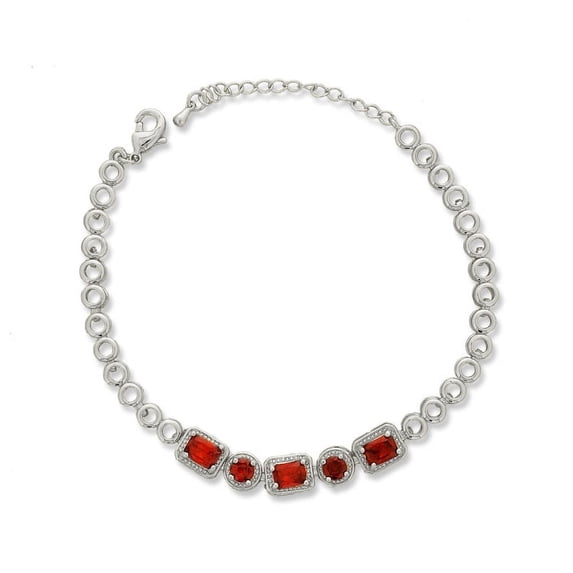 Kaash Customs Silver Plated Adjustable CZ Stone Beautiful Anklet Bracelet Handmade Summer Jewelry for Women and Girls Best Gift for Her on Christmas and Wedding