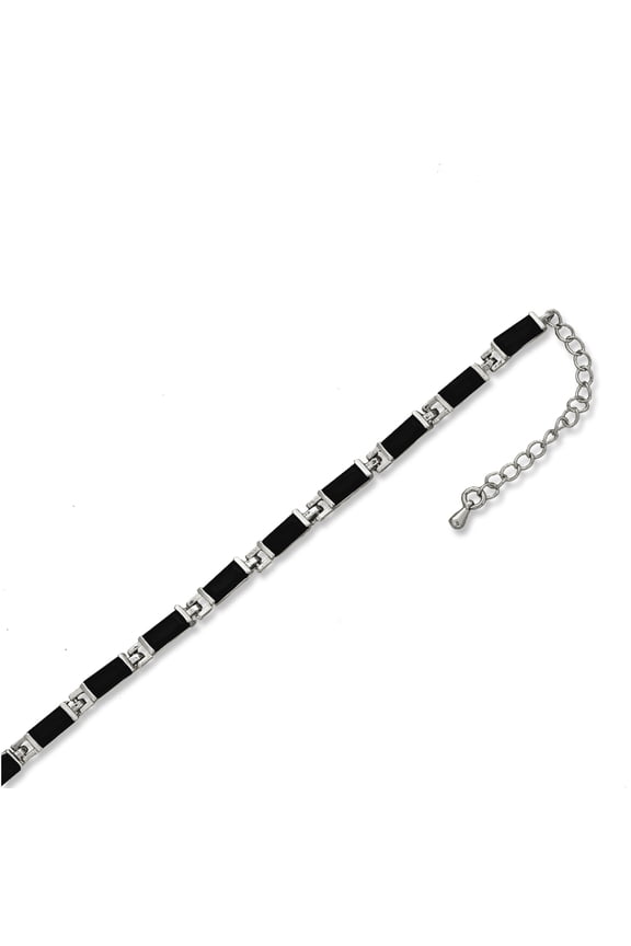 Silver Plated CZ Fine Anklet for Women in 8 - 2 inches Brass Metal