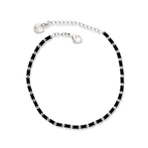 Kaash Customs Silver Plated Fine CZ Stone Adjustable Anklet Jewelry for Women in Brass Metal