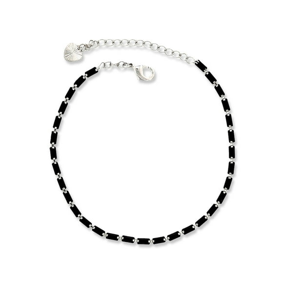 Kaash Customs Silver Plated Fine CZ Stone Adjustable Anklet Jewelry for Women in Brass Metal