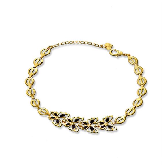 Kaash Customs Stunning Butterfly 14k Gold Plated Anklet Bracelet for women and Girls Best Gift for Her Feet Jewelry Sparkling Beach Anklet