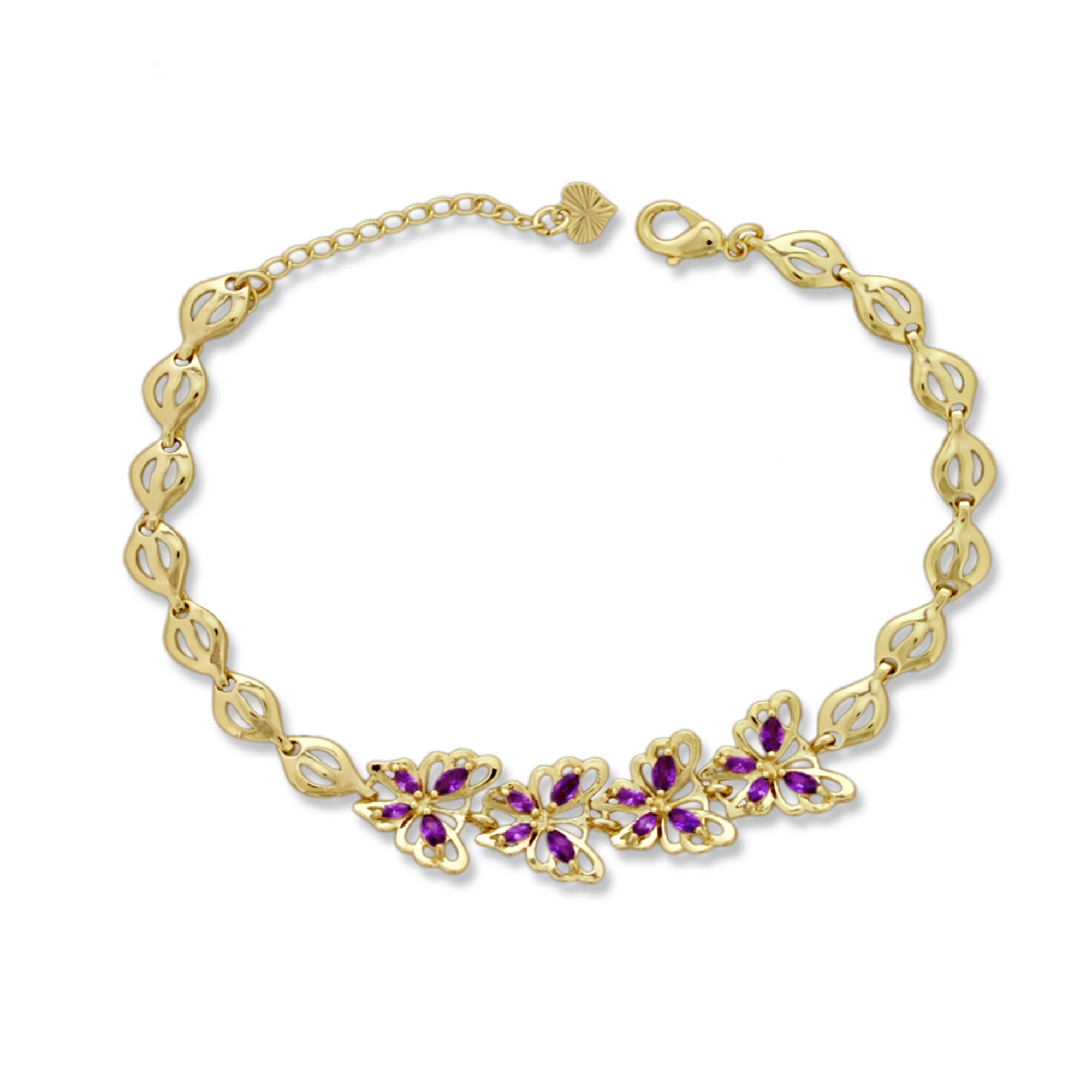 Kaash Customs Stunning Butterfly 14k Gold Plated Fine Anklet for Women Feet Jewelry