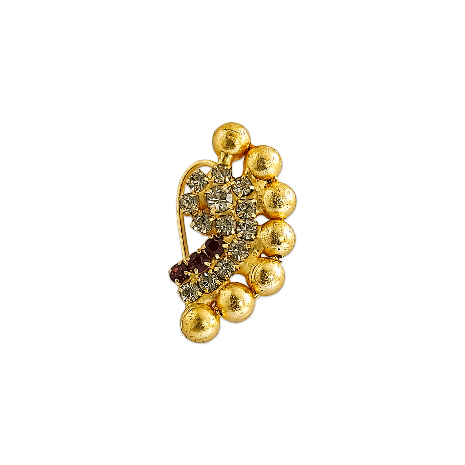 Kaash Customs Traditional Indian Style Gold Plated Nose Ring with Kundan Design for Women Gift For Her