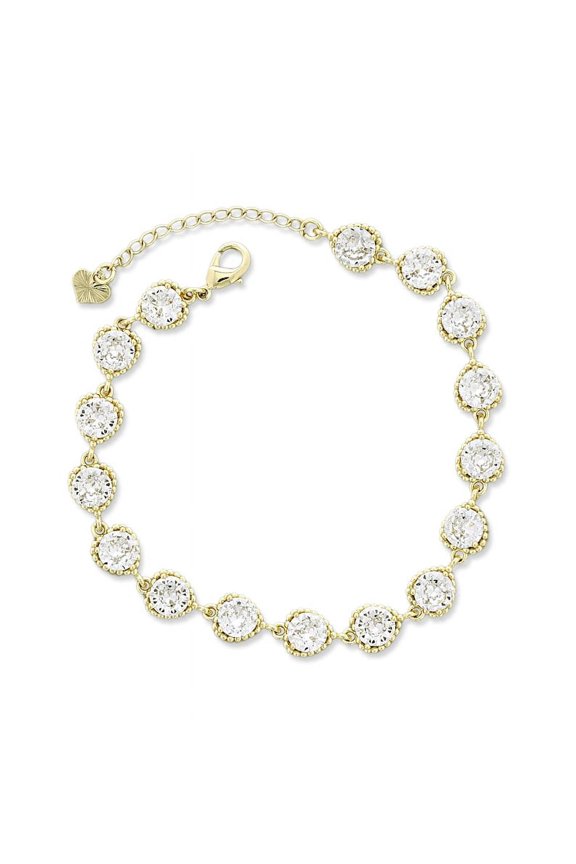 Trandy Gold Color CZ Stones Fine Anklet for Women, Brass Metal