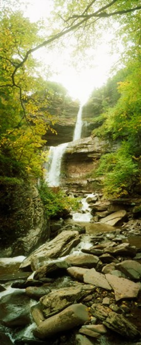 Kaaterskill Falls in autumn New York State USA Canvas Art - Panoramic Images (15 x 6)