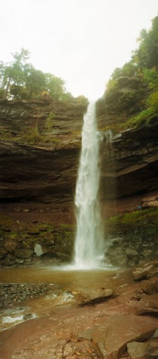 Kaaterskill Falls in autumn New York State USA Canvas Art - Panoramic Images (30 x 14)