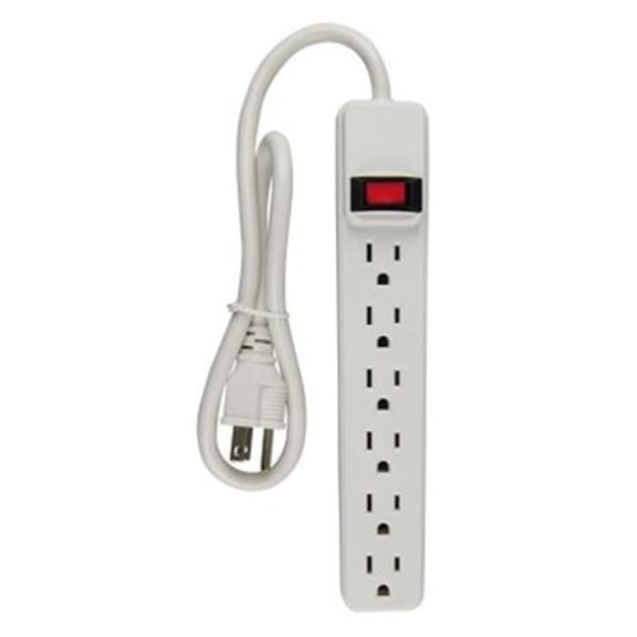 Kab Enterprise 264300 6-Outlet Power Strip, White