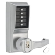 Kaba Access LL1021R-26D-41 L1000 Series Mechanical Pushbutton Cylindrical Lever Lock, Satin Chrome