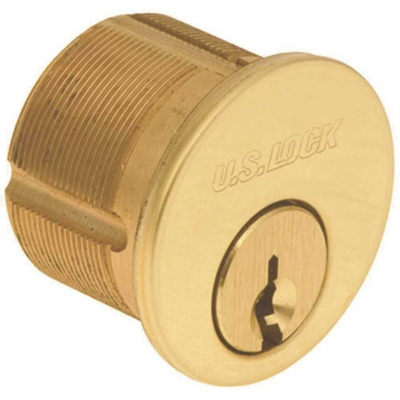 Kaba Ilco 7185KS1-03-KD 1-1/8 in. Kwikset Mortise Cylinder Bright Brass