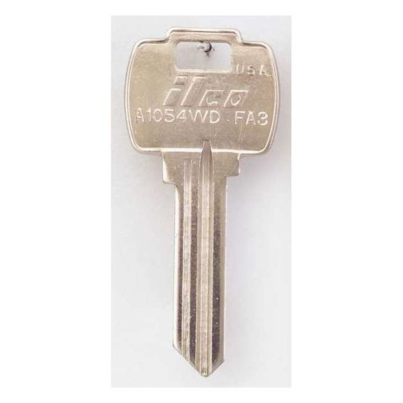 Kaba Ilco Key Blank,Brass,Type FA3,6 Pin,PK10 A1054WD-FA3