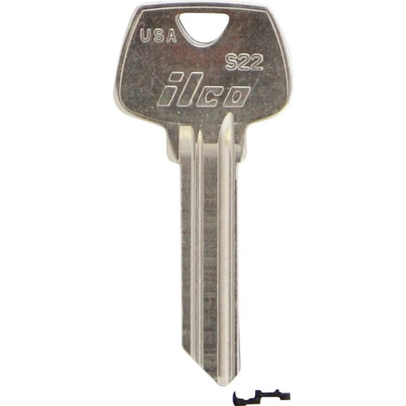 Kaba Ilco Key Blank,Brass,Type S22,6 Pin,PK10 S22