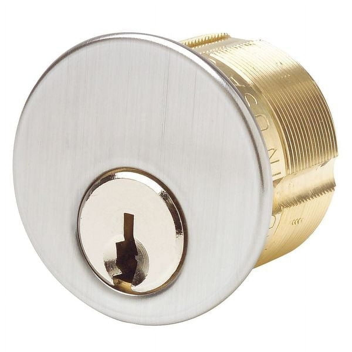 Satin Chrome Commercial Mortise Cylinder Lockset with Brass Core