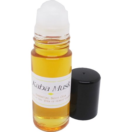 Kaba Musk Scented Body Oil Fragrance [Roll-On - Clear Glass - Gold - 1 oz.]