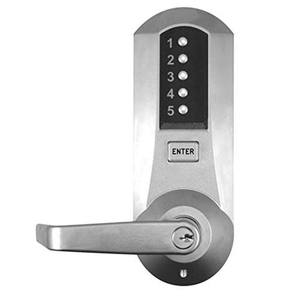 Kaba Simplex 5021XSWL26D Mechanical Pushbutton Lever, Satin Chrome Finish