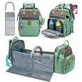 thumbnail image 1 of Kabaqoo Baby Diaper Bag Backpack, Newborn Baby Backpack with Changing Station & USB Charging Port Green, 1 of 7